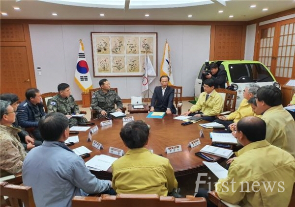 최문순 강원도지사,야생멧돼지 아프리카돼지열병 긴급 대책회의