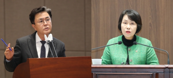 김태흠 지사가 28일 열린 제348회 정례회 제2차 본회의에서 이연희 의원의 도정질문에 답변을 하고 있다.(사진=충남도의회)