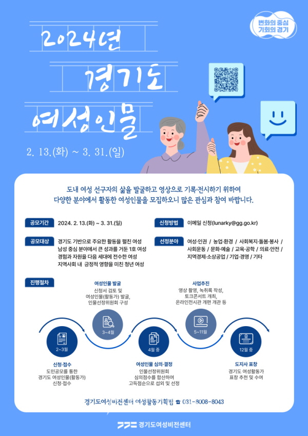 2024년+경기도+여성인물(활동가)+추천+공모+홍보+포스터
