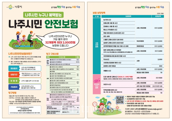 전남 나주시 2024년 시민안전보험 포스터