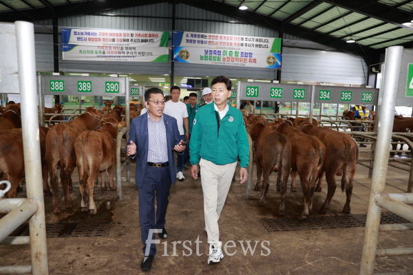 김철우 보성군수, 추석 대목장을 맞아 보성축협 가축시장 방문 격려