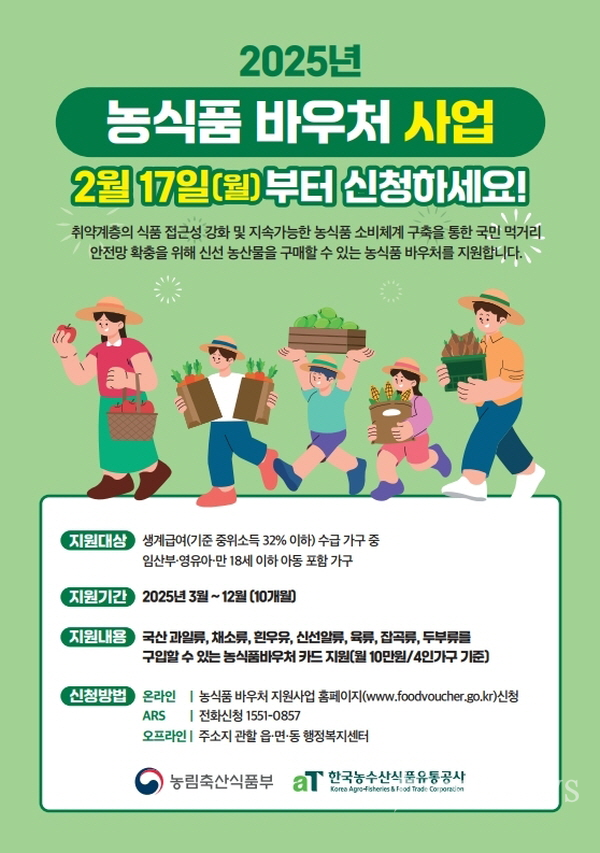 영주시, 저소득 임산부,아동 대상 농식품 바우처 지원사업 추진 홍보포스터