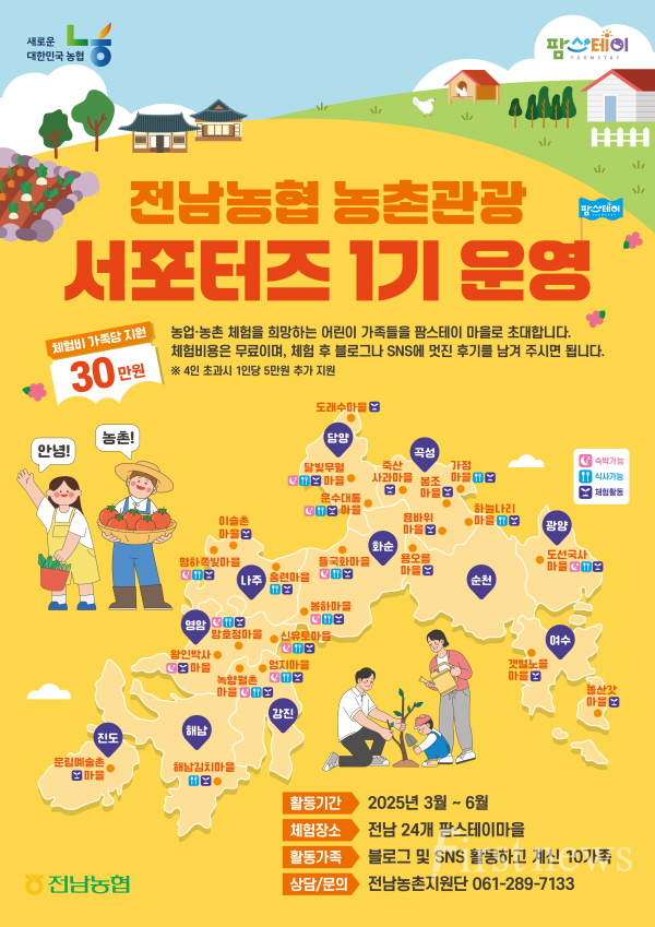 전남농협, 「농촌관광 서포터즈 1기」 팜스테이마을로 갑니다.