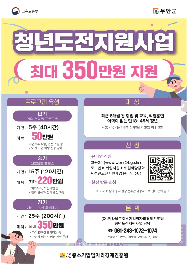 무안청년도전지원사업 포스터